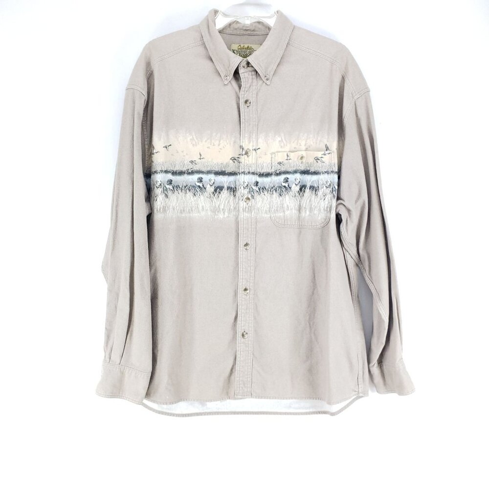 Cabelas Button Down Shirt Men's Sz XL Tan